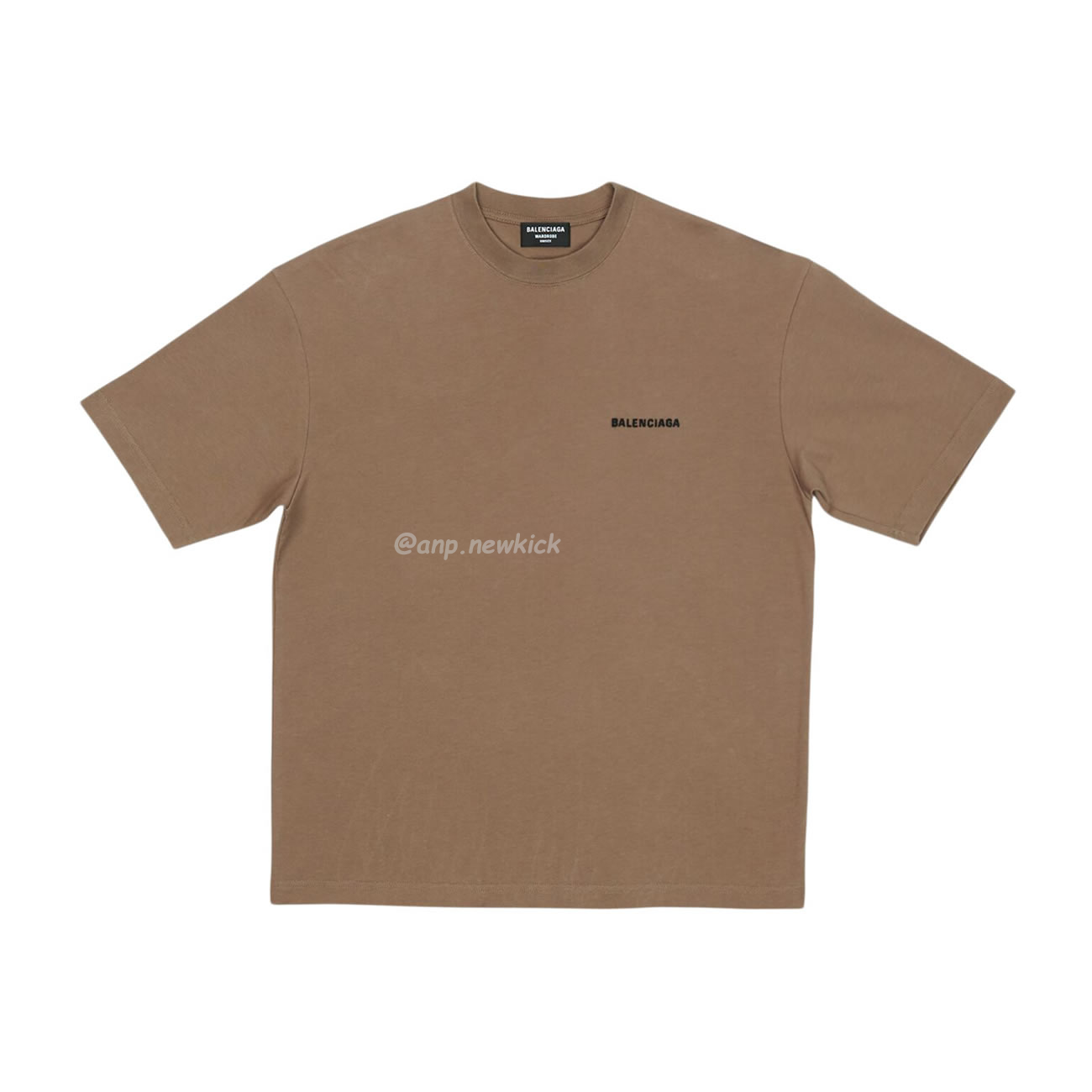 Balenciaga Back Logo Regular Fit Vintage T Shirt Dark Beige Black - newkick.cc